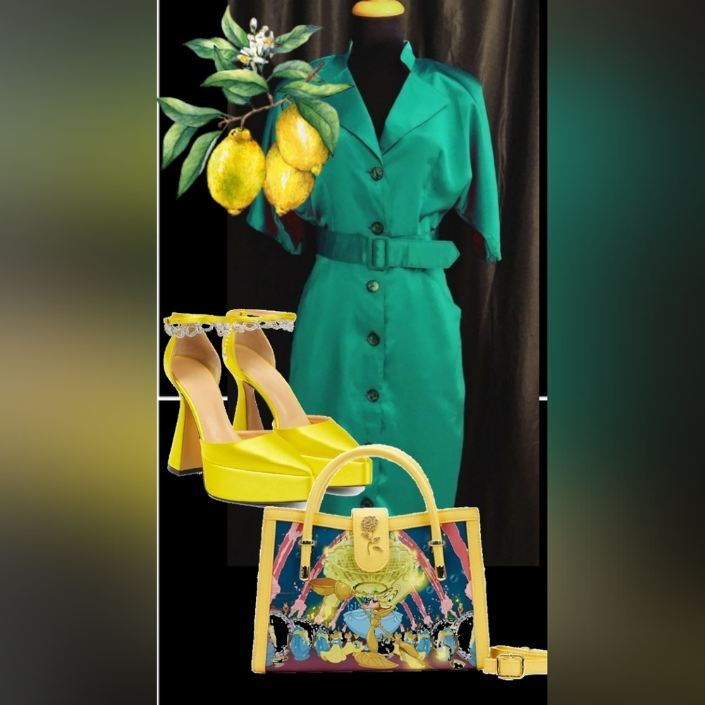 Vintage Satin Button-Down Dress (dress only)